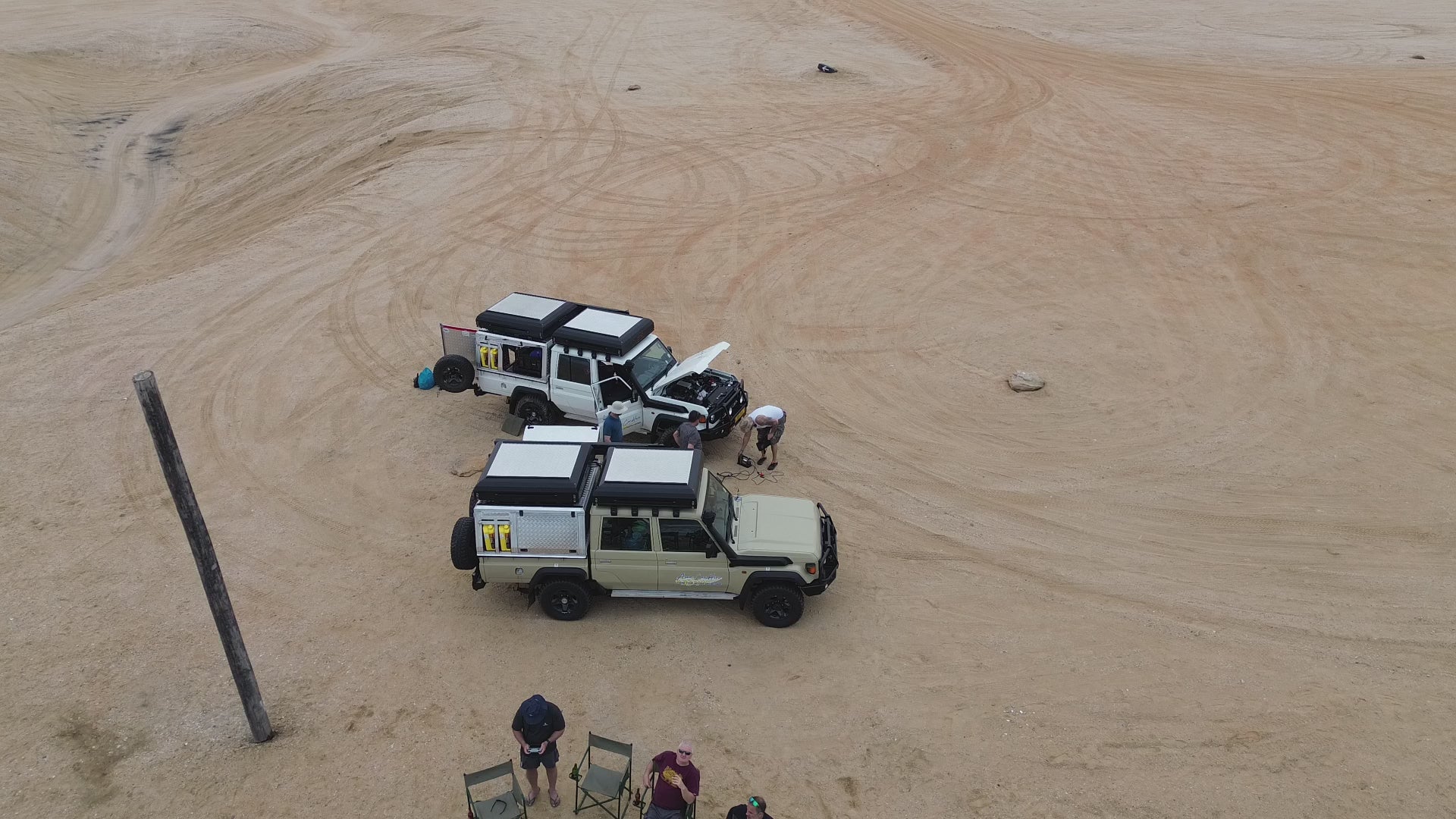 Safari vehicles desert