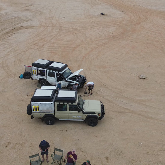 Safari vehicles desert