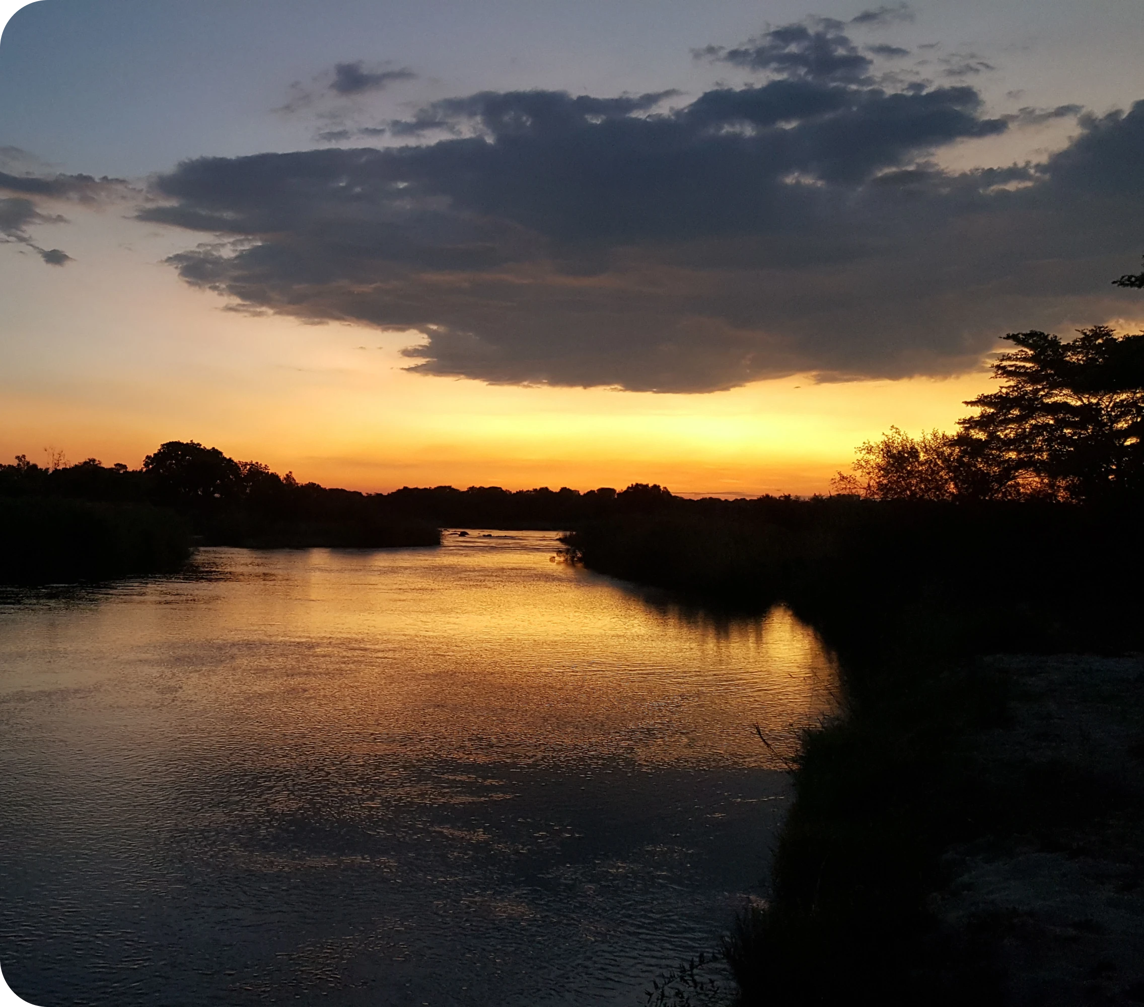 River sunset view